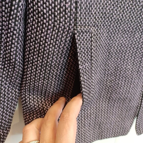 Doncaster Womens Sz 6 Silk Wool Purple Business Jacket Zip Front Pockets Career - Picture 6 of 13